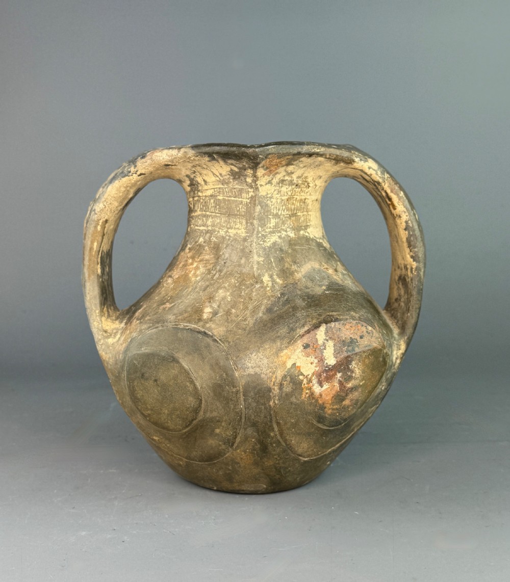 Chinese Western Han (202BC - 9AD) Black Pottery Two handled Amphora View II