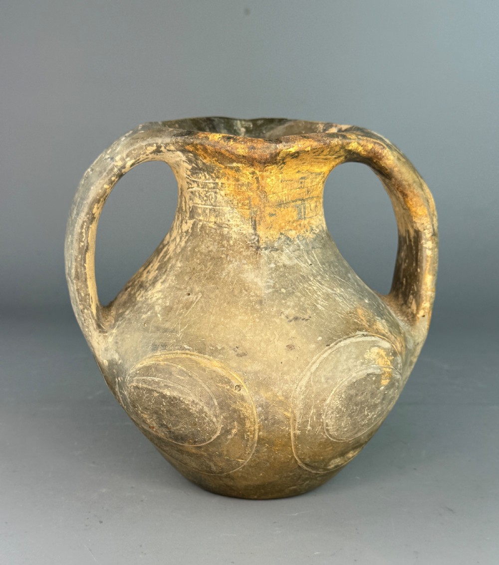 Chinese Western Han (202BC - 9AD) Black Pottery Two handled Amphora View V