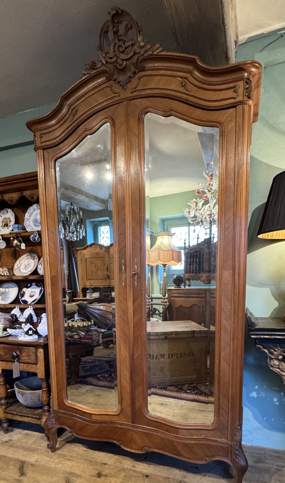Antique French Walnut Armoire in Louis XV style