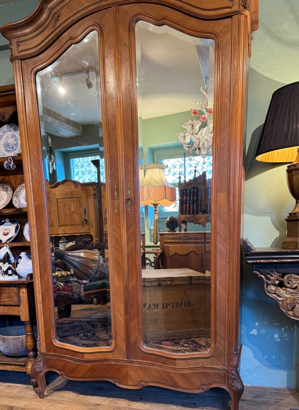 Antique French Walnut Armoire in Louis XV style View II