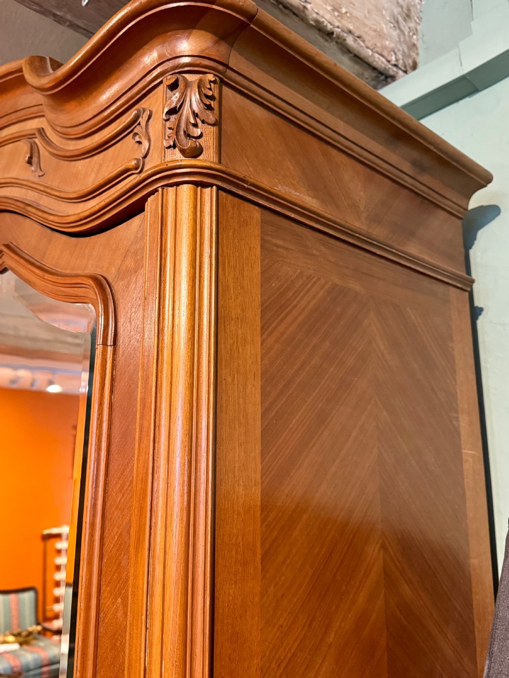 Antique French Walnut Armoire in Louis XV style View V