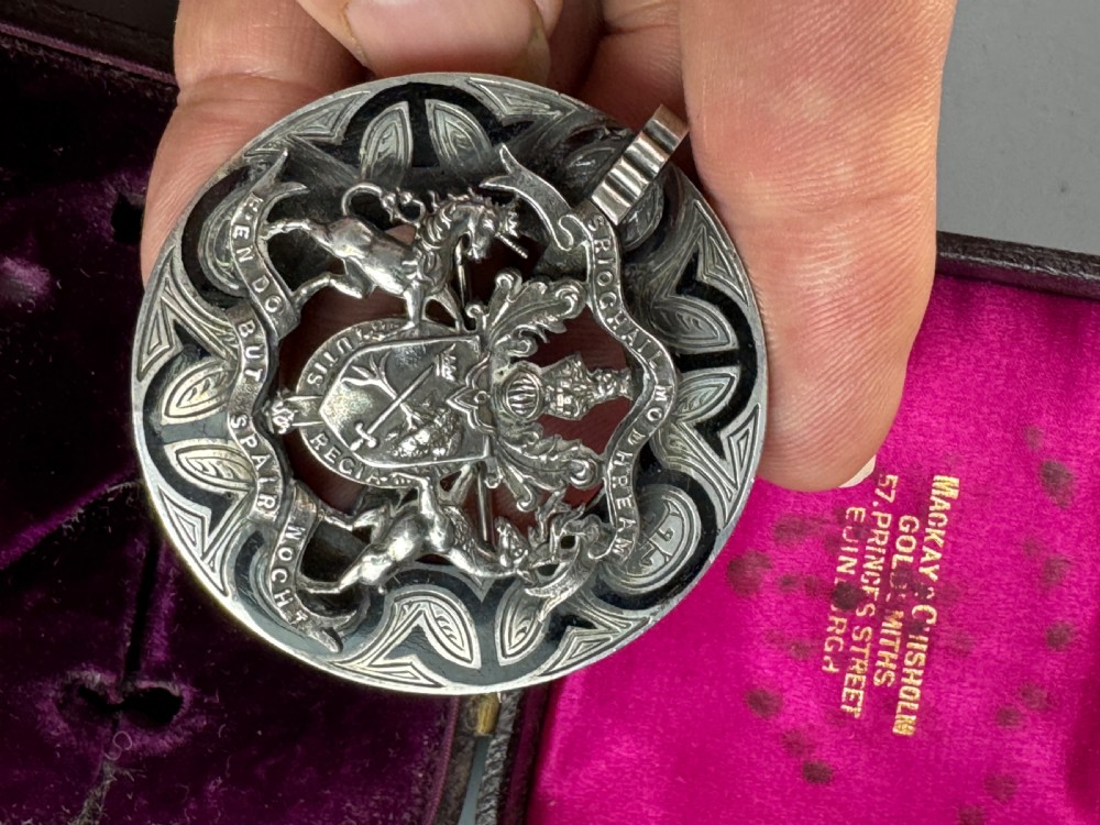 Rare Victorian Scottish Silver MacGregor Clan Silver Brooch View III