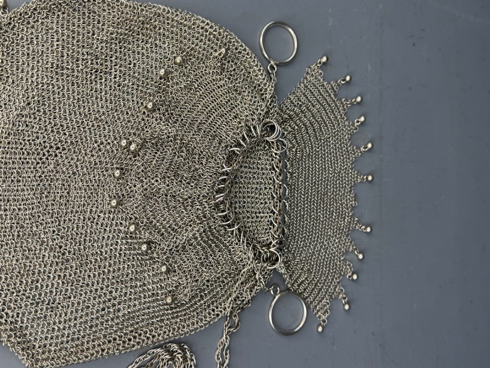 Vintage Solid Silver Chainmail Mesh Evening Bag View II