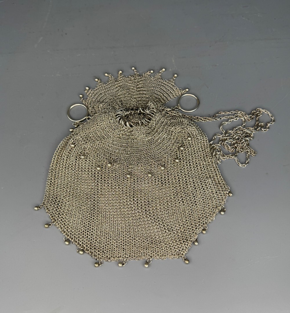 Vintage Solid Silver Chainmail Mesh Evening Bag View III