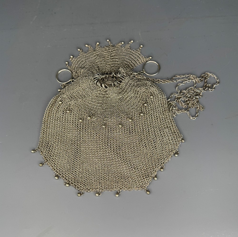 Vintage Solid Silver Chainmail Mesh Evening Bag View V