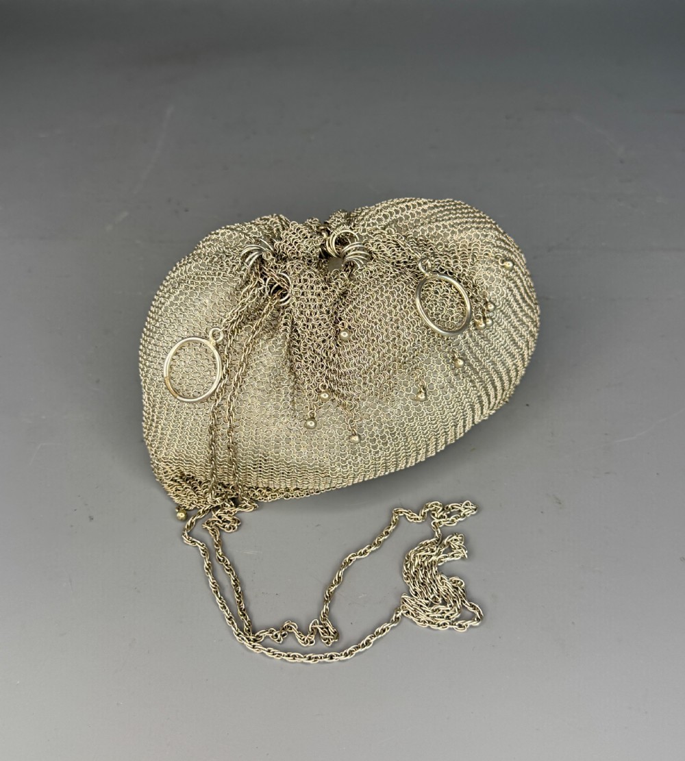 Vintage Solid Silver Chainmail Mesh Evening Bag View VIII
