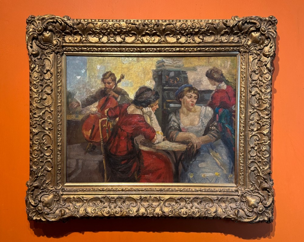 Manner of Ulisee Caputo, Oil on Canvas of a Belle Epoque Cafe Scene View II