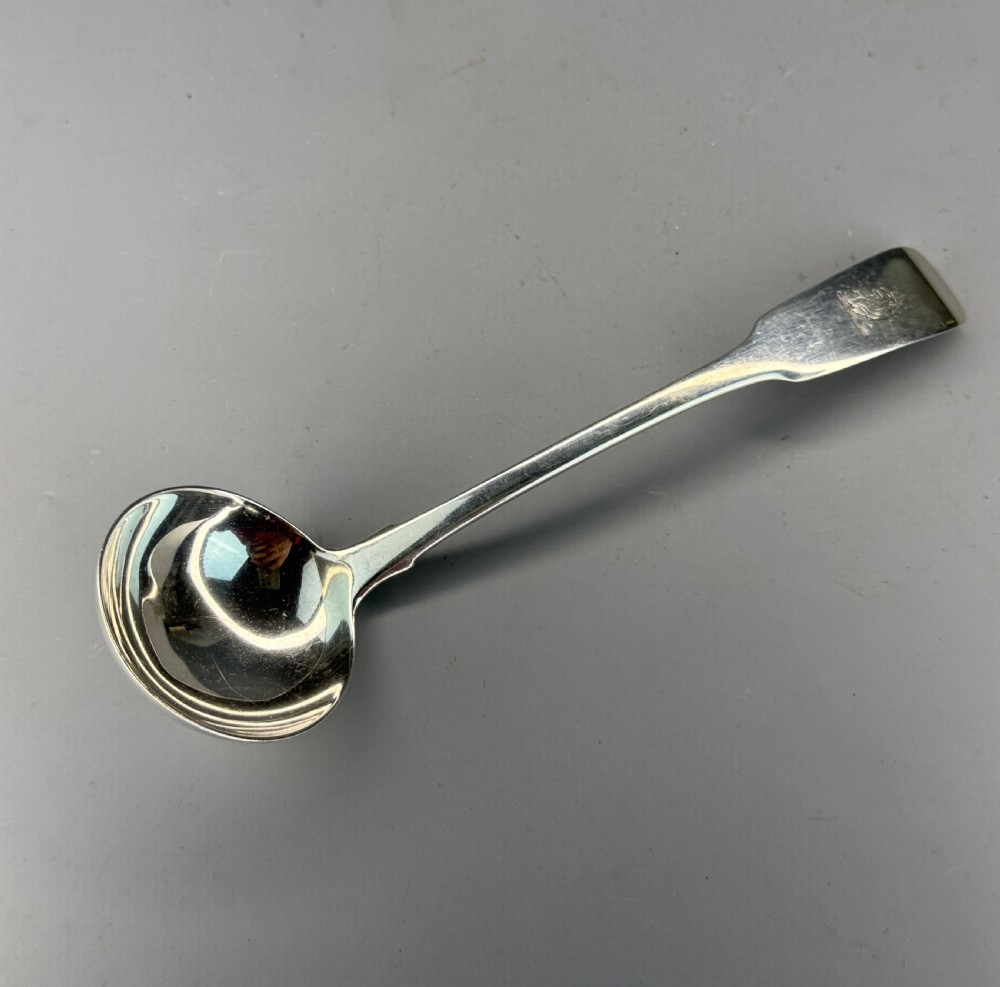 Irish Silver Britannia Standard Sauce Ladle, Thomas Farnett Dublin 1826 View IV