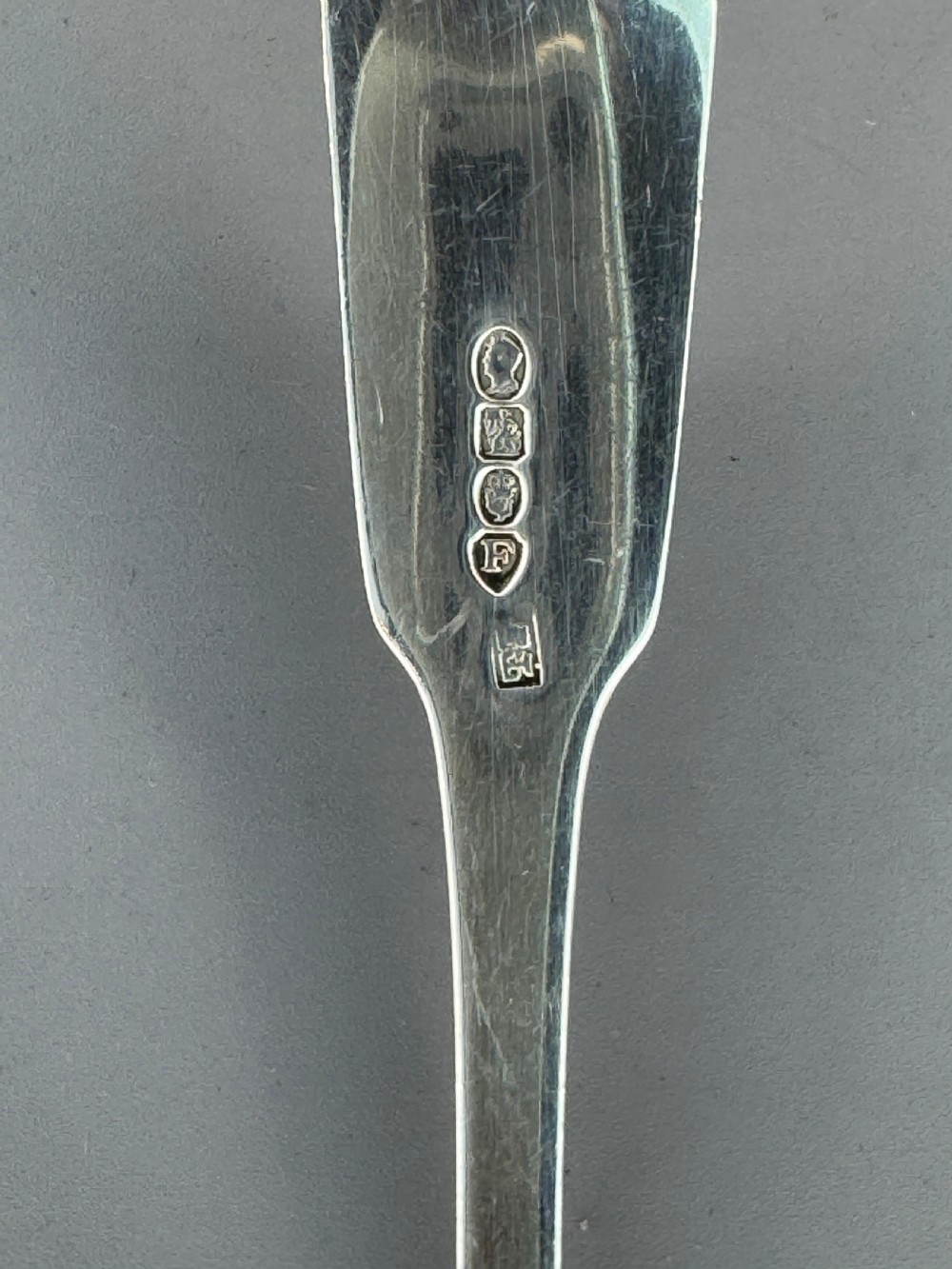 Irish Silver Britannia Standard Sauce Ladle, Thomas Farnett Dublin 1826 View V
