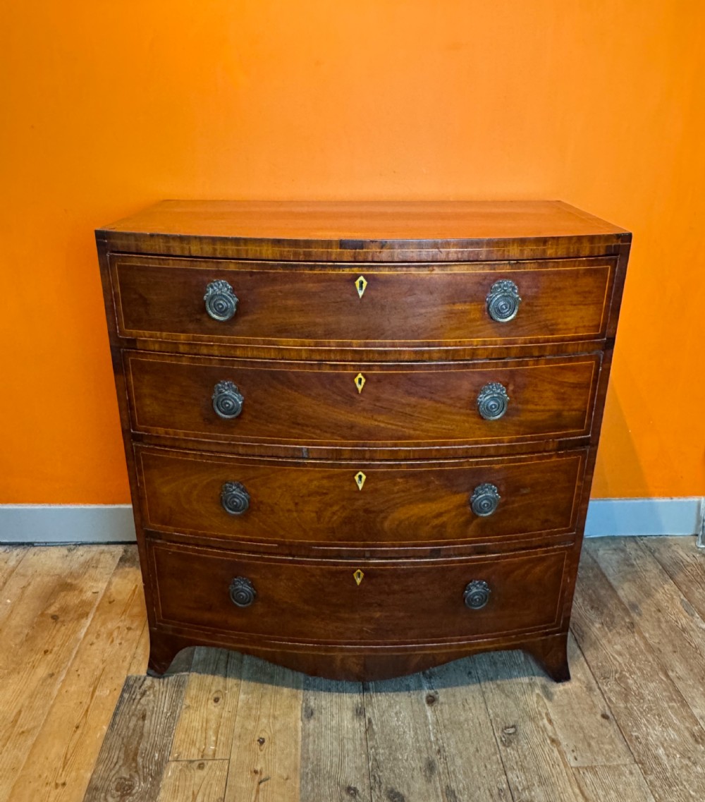 Regency Mahogany Bowfront Chest of Drawers View X
