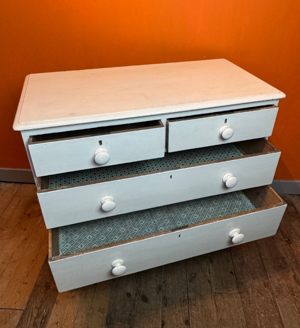 Victorian Painted Pine Chest of Drawers View II