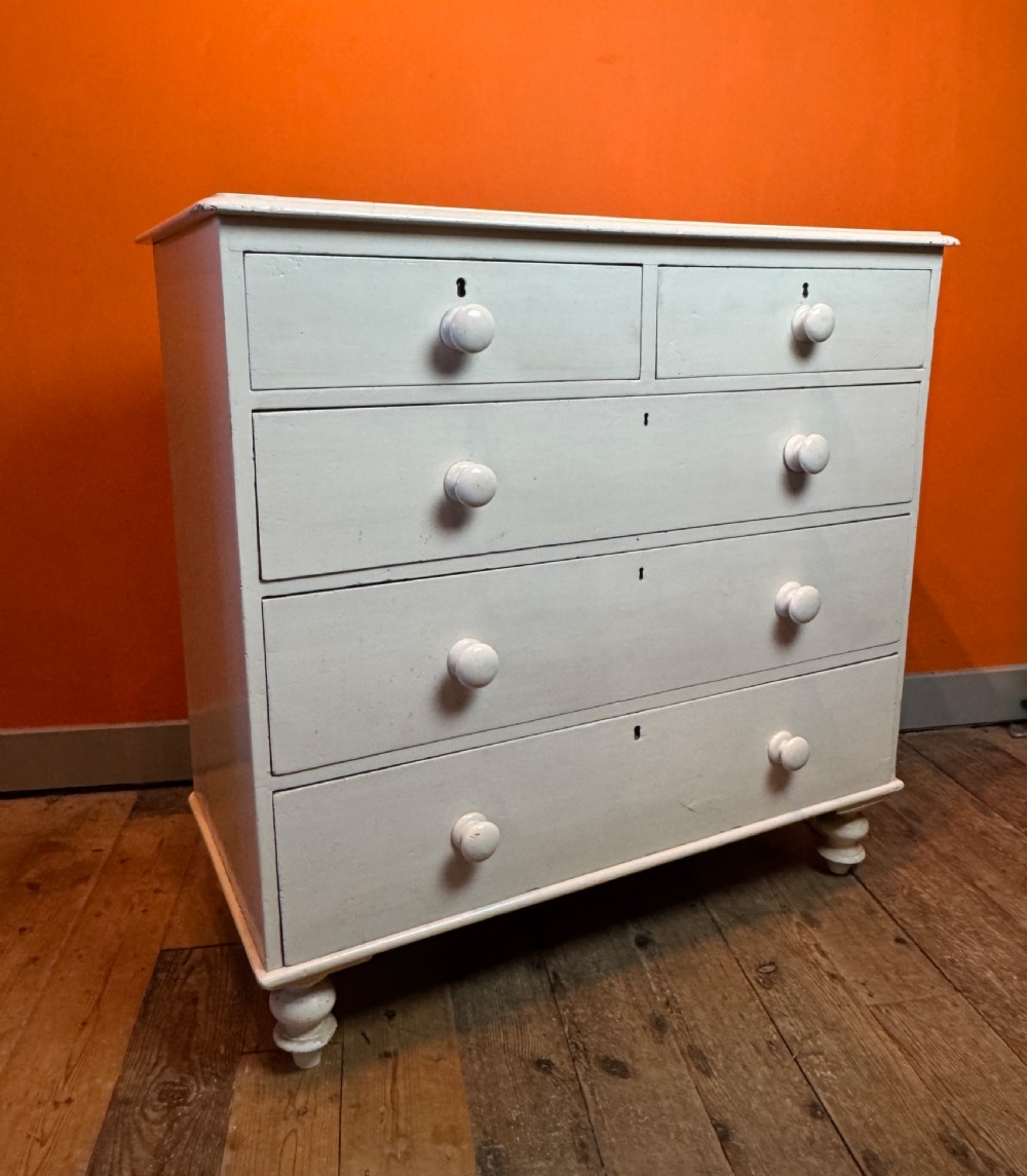 Victorian Painted Pine Chest of Drawers View III