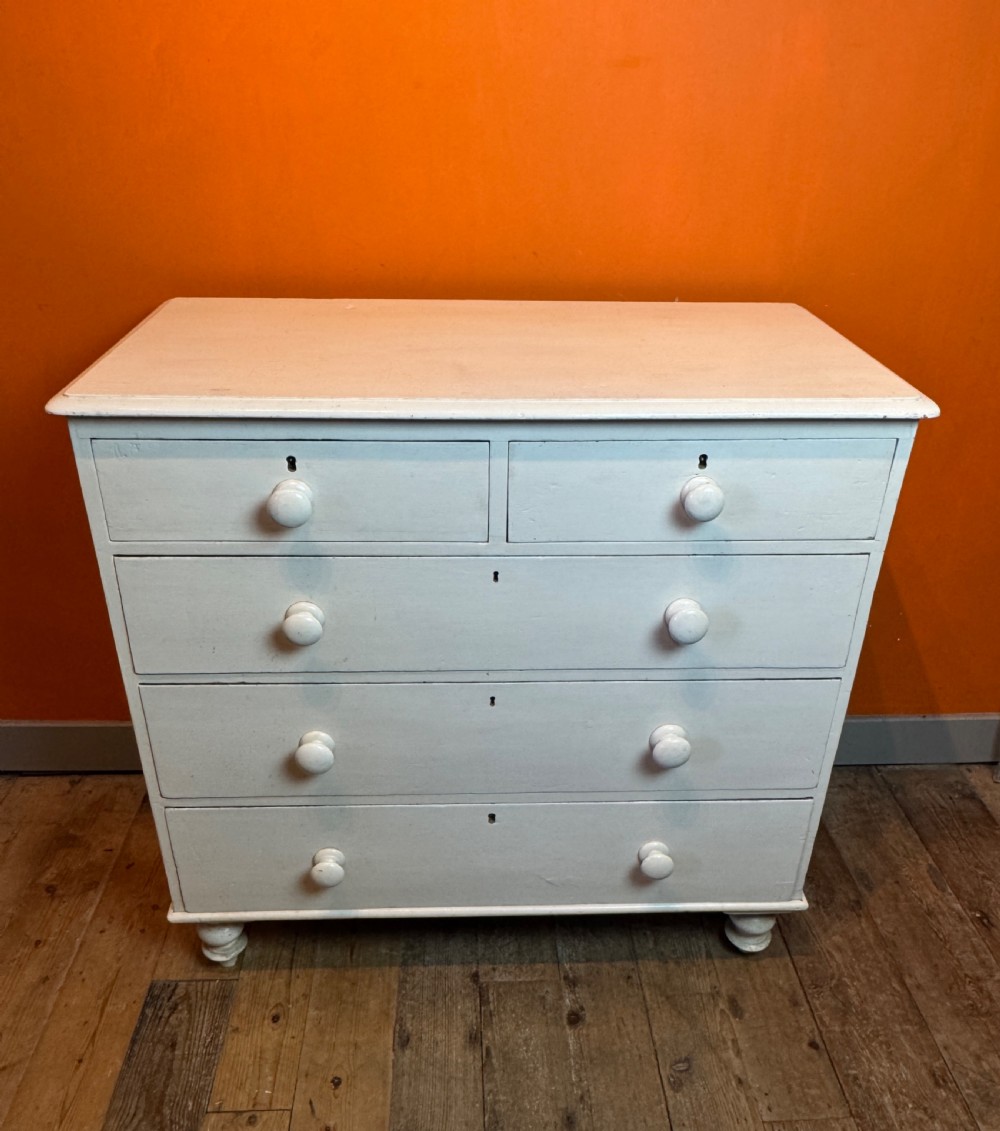 Victorian Painted Pine Chest of Drawers View IV