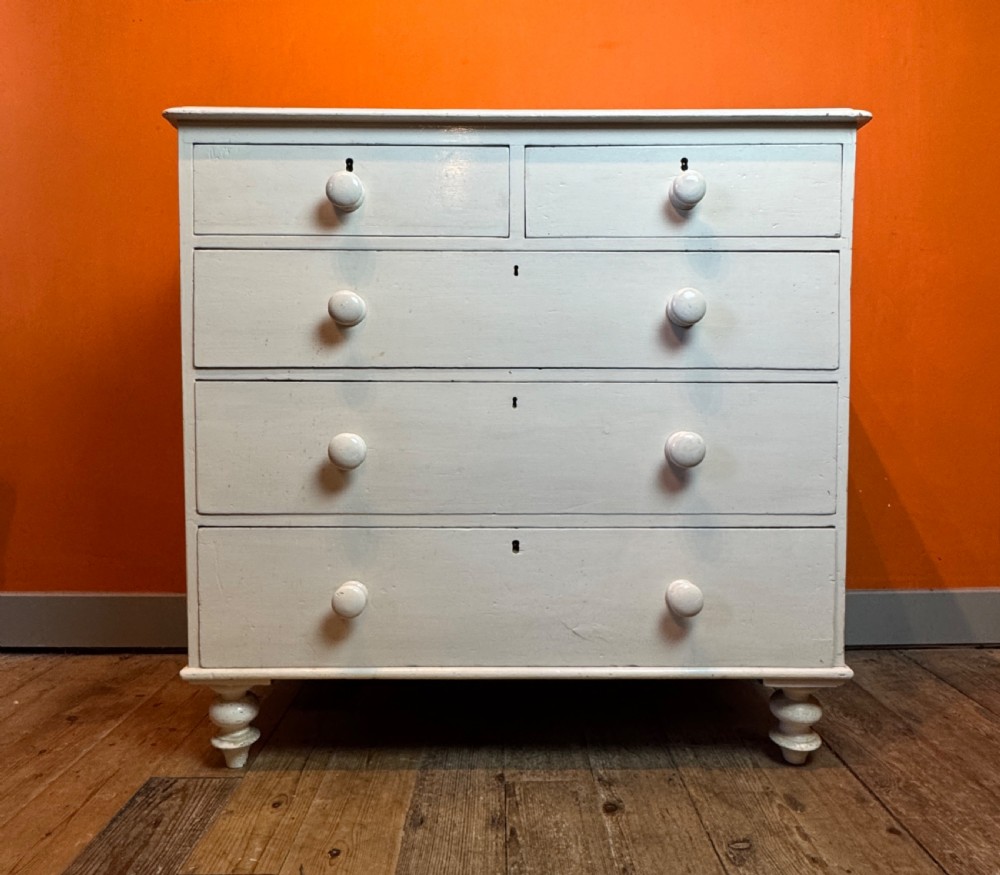 Victorian Painted Pine Chest of Drawers View V
