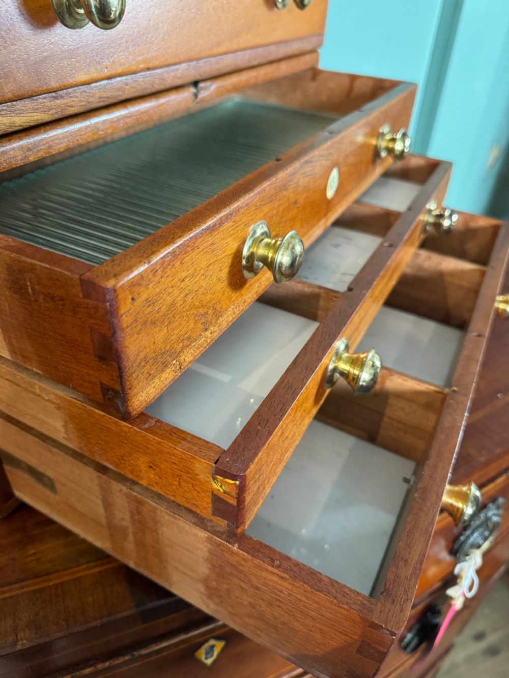 Pair of Mahogany Dentists or Laboratory Chests of Drawers View V
