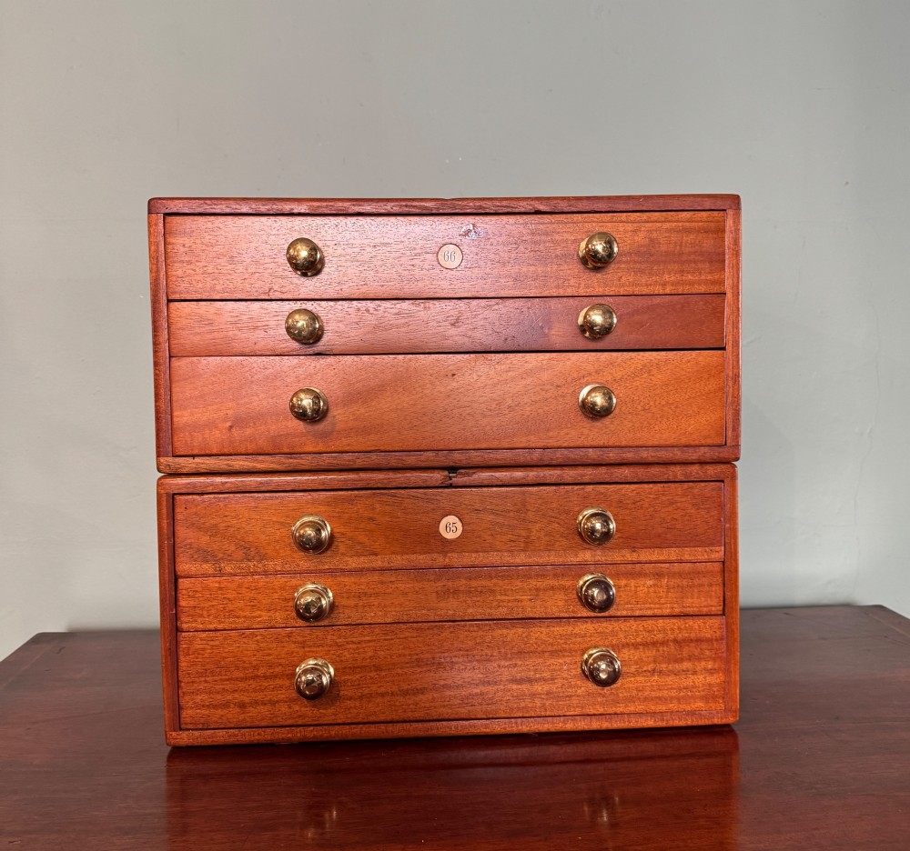 Pair of Mahogany Dentists or Laboratory Chests of Drawers View VIII