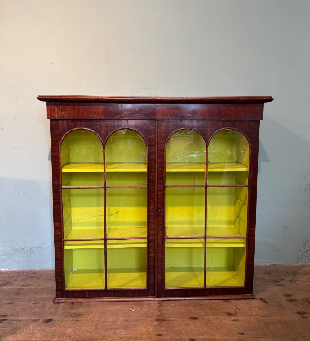 Antique Victorian Two Door Glazed Cabinet