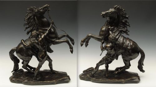 A Fine Pair of  French 19th Century Bronzes of the Marly Horses