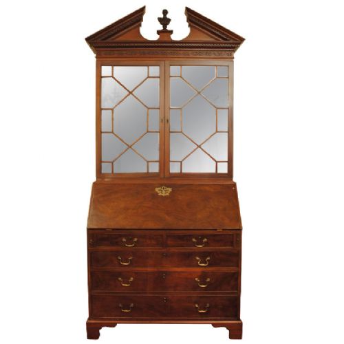 Mirrored Door Bureau Bookcase.

