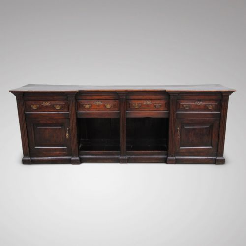 A Unusual Mid 18th Century Oak Dresser Base with Dog Kennel Section.