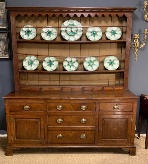 A Good Late 18th Century Oak Dresser and Original Rack