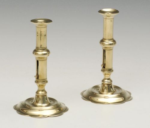 Good Pair of 18th Century Side Ejector Candlesticks