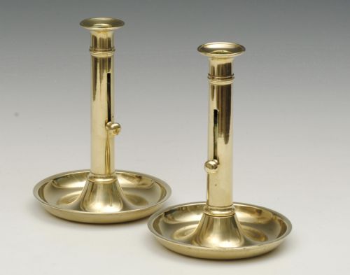 Rare Large Pair of 18th Century Side Ejector Chambersticks