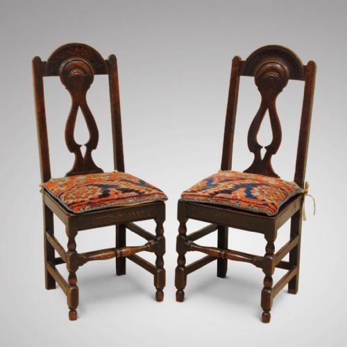 Pair of Early 18th Century Oak Side Chairs
