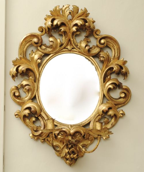 Florentine Carved Gilt Wood Wall Sconce