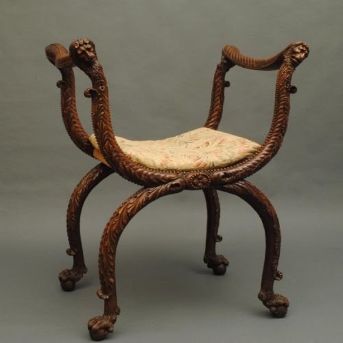 Wonderful Italian Walnut Stool