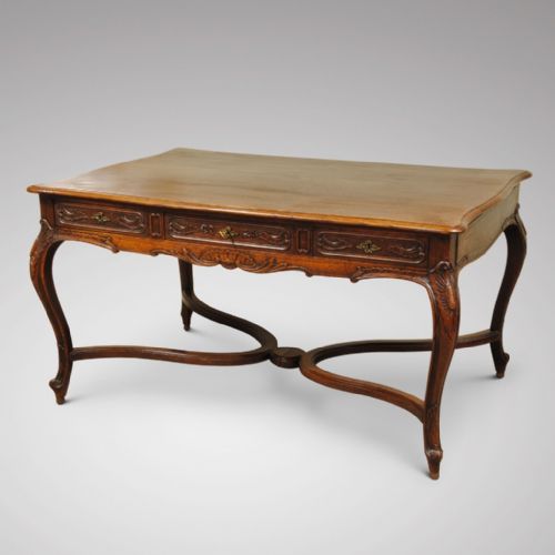 19th Century French Carved Oak Writing Table