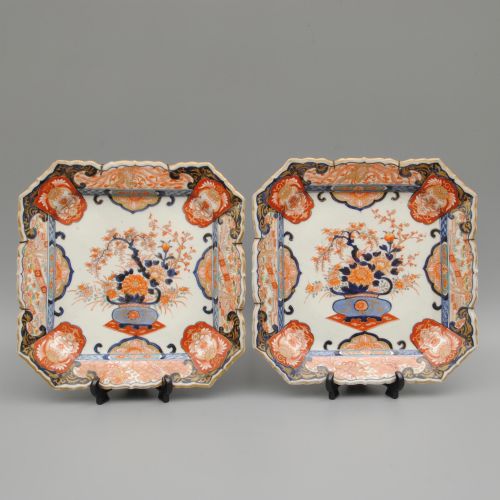 A Pair of Imari Octagonal Chargers