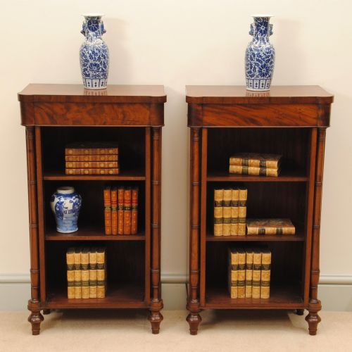 A Charming Pair of Regency Open Bookcases