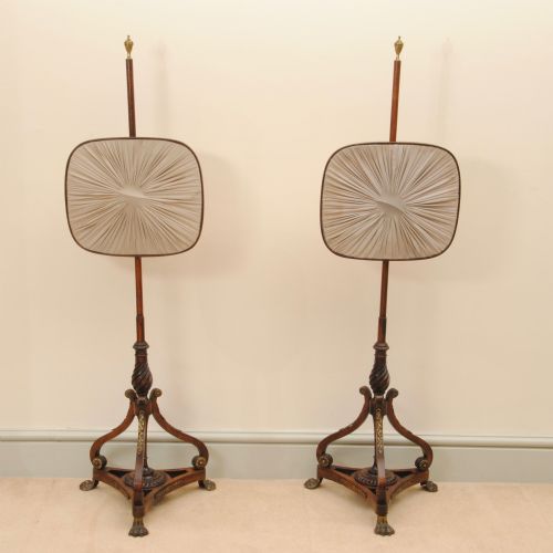 A FINE PAIR OF REGENCY PERIOD POLE SCREENS - ADDITIONAL PHOTO 1