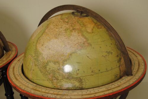 RARE AND LARGE PAIR OF 18 MALBY GLOBES IN FINE ORIGINAL CONDITION - ADDITIONAL PHOTO 1