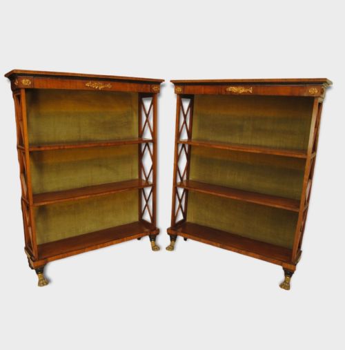 A Rare Pair of Regency Mahogany Open Shelves