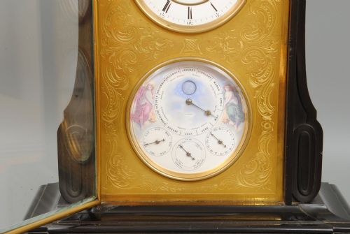 A FINE 19TH CENTURY BELGIUM SLATE PERPETUAL CALENDAR CLOCK - ADDITIONAL PHOTO 6