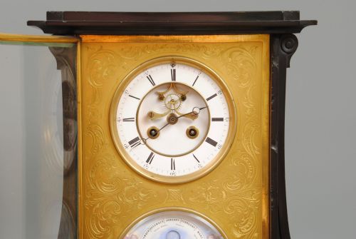 A FINE 19TH CENTURY BELGIUM SLATE PERPETUAL CALENDAR CLOCK - ADDITIONAL PHOTO 7