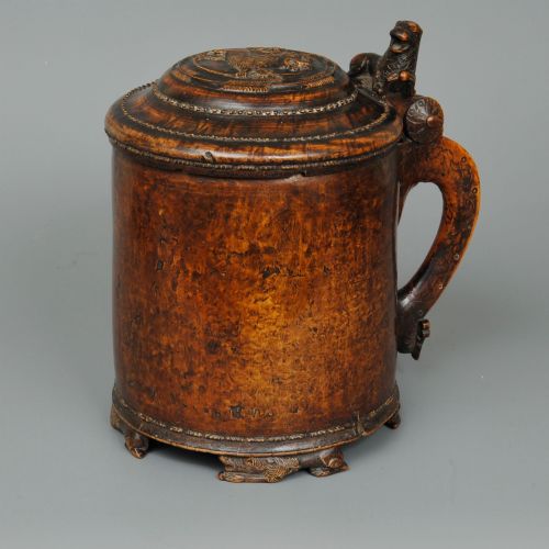 Superb and Large Example of a Norwegian Burr Wood Peg Tankard