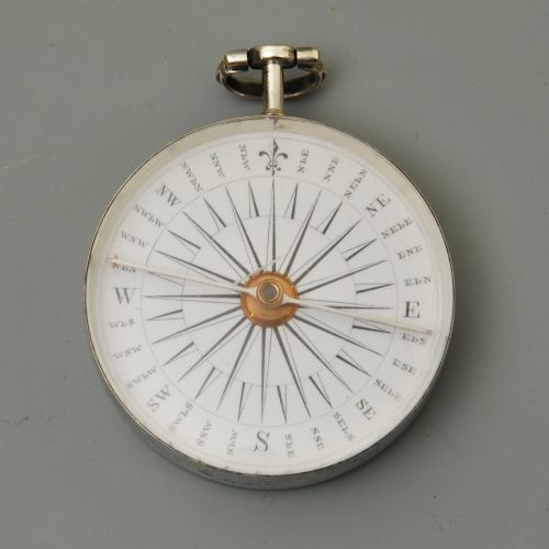 18th Century Silver Pocket Compass by J&w Watkins
