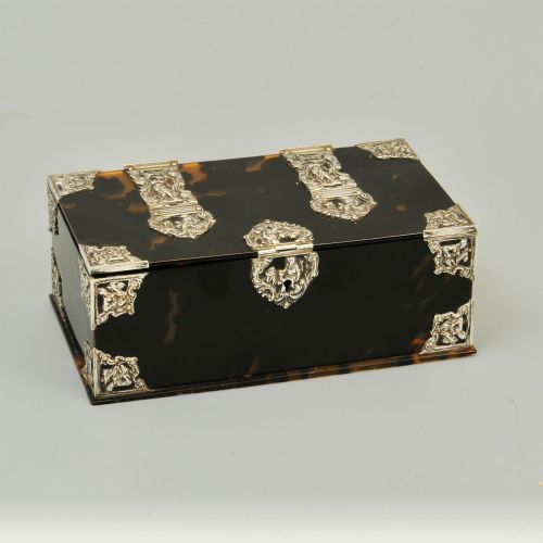 Asprey Silver Mounted Tortoiseshell Casket