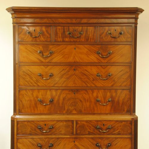 CHIPPENDALE PERIOD MAHOGANY TALLBOY - ADDITIONAL PHOTO 1
