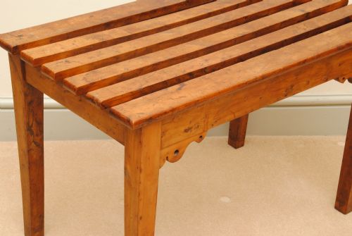 AN UNUSUAL 19TH CENTURY YEW WOOD LUGGAGE RACK - ADDITIONAL PHOTO 2