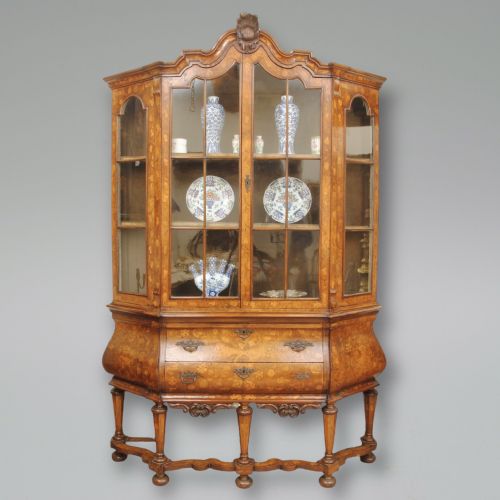 A Fine Dutch Marquetry Display Cabinet