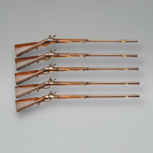 A Group of Five Flintlock Austrian Sporting Guns
