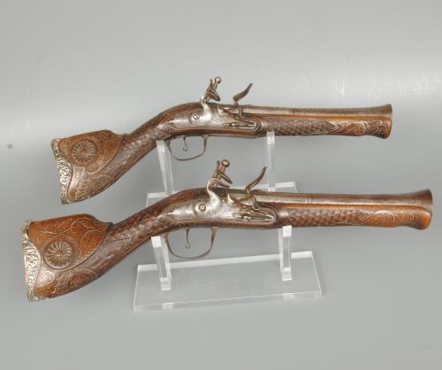 Two Ottoman Flintlock Knee Blunderbuss