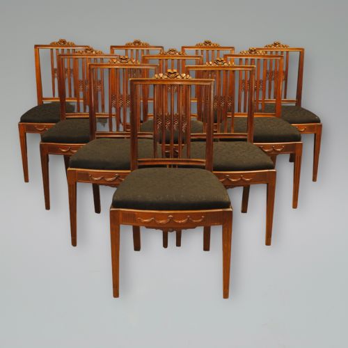A Set of Ten 19th Century Dutch Mahogany Chairs