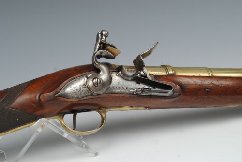 18TH CENTURY BRASS BARRELLED FLINTLOCK BLUNDERBUSS - ADDITIONAL PHOTO 1