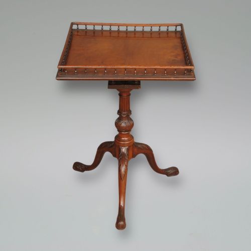 CHIPPENDALE PERIOD MAHOGANY TRIPOD WINE TABLE WITH GALLERY TOP - ADDITIONAL PHOTO 2