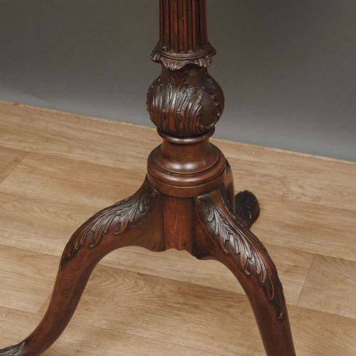 CHIPPENDALE PERIOD MAHOGANY TRIPOD WINE TABLE WITH GALLERY TOP - ADDITIONAL PHOTO 5